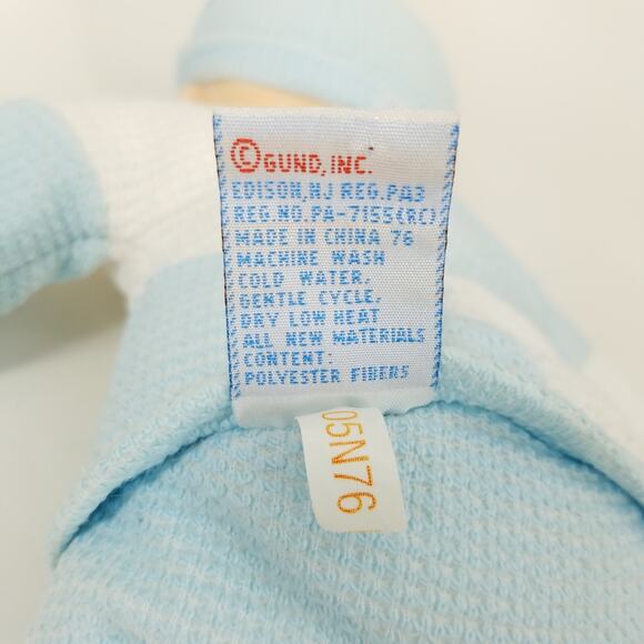Baby Gund Snugalittle Baby Boy Doll Plush Blue White Waffle Knit Lovey - Picture 4 of 5